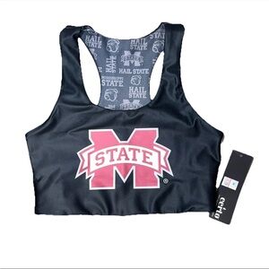 Mississippi State Bulldogs Collegiate Black Sports Bra Racerback NWT Women Small